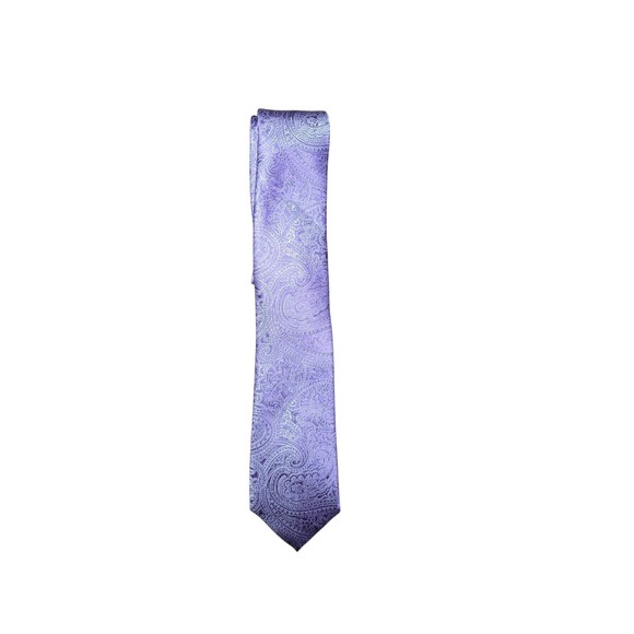 Michael Kors Purple Paisley Necktie - Silk Blend Dress Tie - NWT - Picture 1 of 4